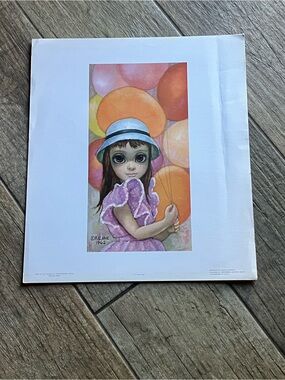 1960's VTG Mod Margaret Walter Keane Print At The Fair BIG EYES + Free Print